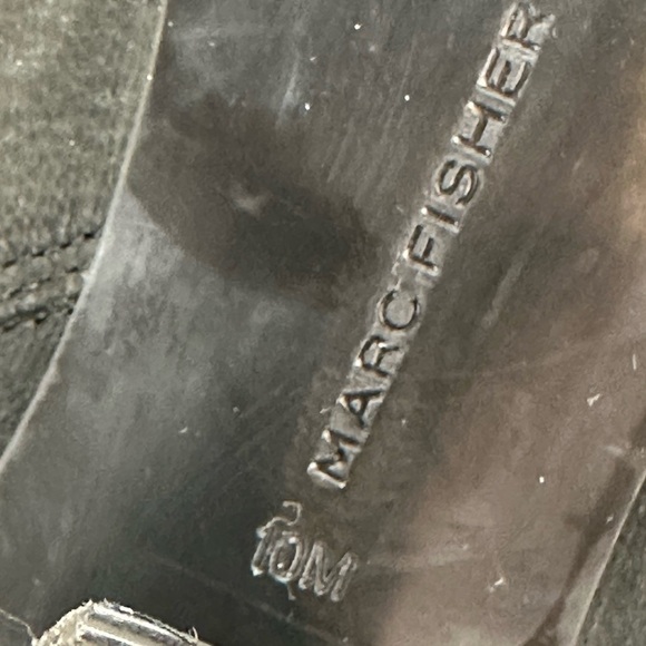 Marc Fisher MFFamous Black Nubuck Leather Mid Calf Boots Booties 10M - Picture 4 of 16